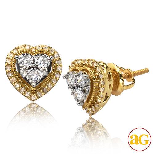 14KY 0.33CTW ILLUSION SET DIAMOND HEART CLUSTER - Norma's Jewelry