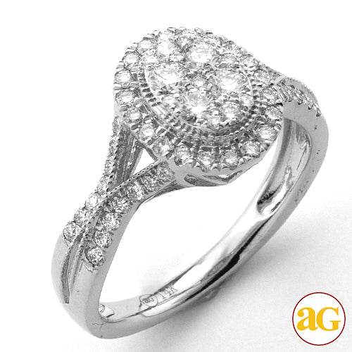 14KW 0.75CTW DIAMOND OVAL CLUSTER RING - Norma's Jewelry