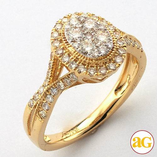 14KY 0.75CTW DIAMOND OVAL CLUSTER RING - Norma's Jewelry