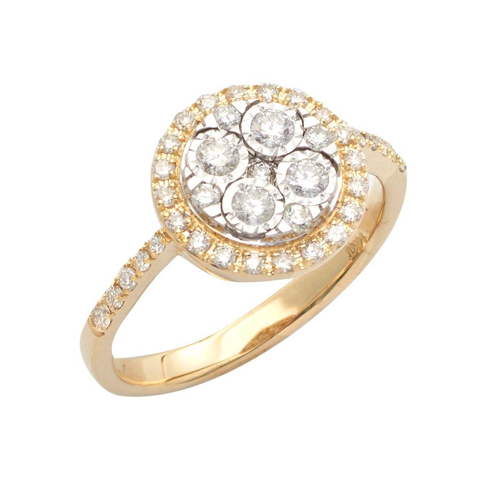 14KY 0.50CTW ILLUSION DIAMOND ROUND CLUSTER RING - Norma's Jewelry
