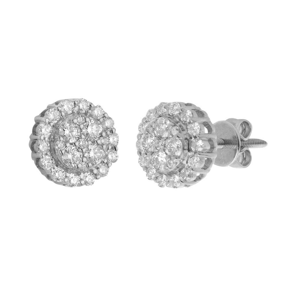 14KW 0.65CTW DIAMOND ROUND CLUSTER EARRING STUDS - Norma's Jewelry