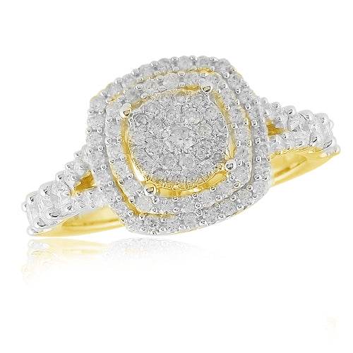 14KY 1.00CTW DIAMOND CLUSTER RING - Norma's Jewelry