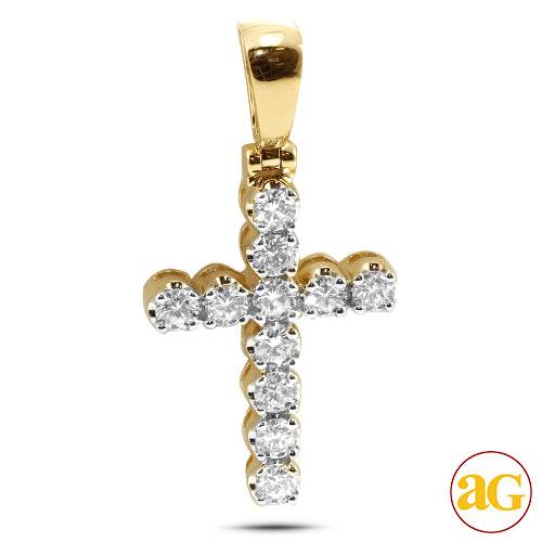 14KY 2.25CTW 11-STONE DIAMOND CROSS - Norma's Jewelry
