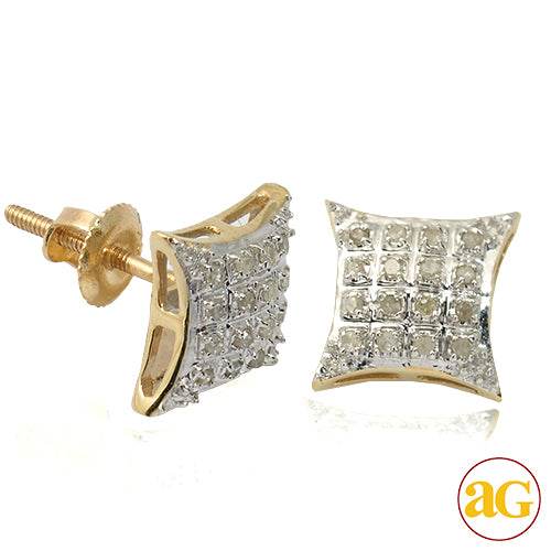 10KY 0.10CTW ILLUSION SET DIAMOND DOME KITE EARRIN - Norma's Jewelry