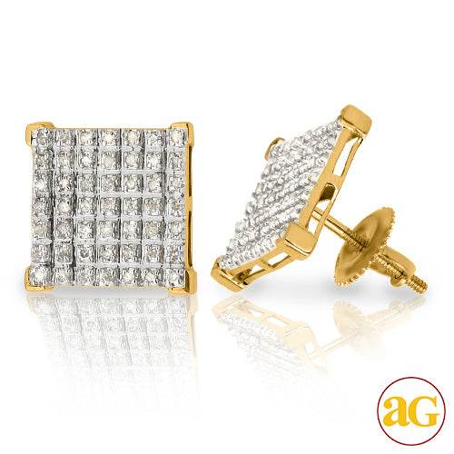 10KY 0.33CTW ILLUSION SET DIAMOND V-PRONG SQUARE E - Norma's Jewelry