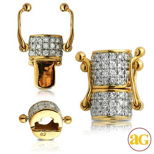 14KY 0.50CTW DIAMOND CYLINDER SHAPERD CHAIN LOCK - - Norma's Jewelry