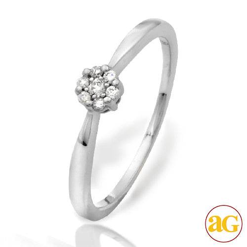 14KW 0.10CTW DIAMOND SOLITAIRE FLOWER PROMISE RING - Norma's Jewelry