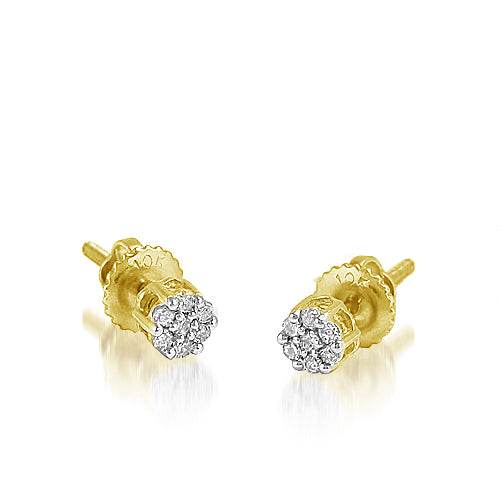10KY 0.15CTW DIAMOND FLOWER EARRINGS - Norma's Jewelry