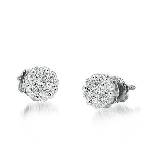 10KW 0.50CTW DIA FLOWER EARRINGS - Norma's Jewelry