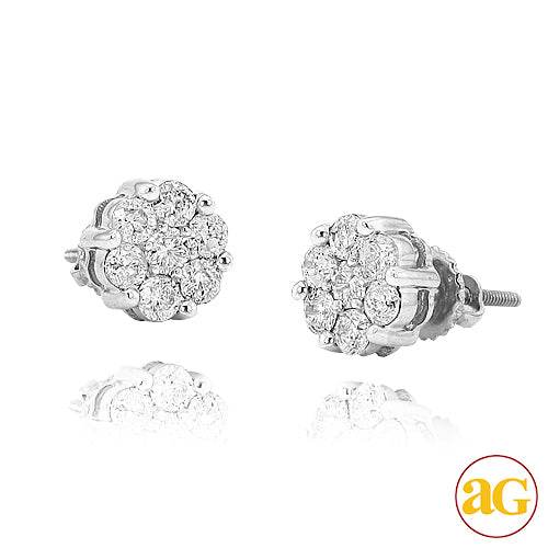 10KW 0.75CTW DIA FLOWER EARRING - Norma's Jewelry