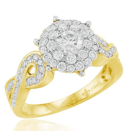 14KY 1.00CTW DIAMOND FLEUR RING - Norma's Jewelry