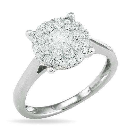 14KW 0.75CTW 2-ROW FLEUR SOLITAIRE RING - Norma's Jewelry