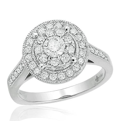 14KW 1.00CTW FLEUR HALO RING - Norma's Jewelry