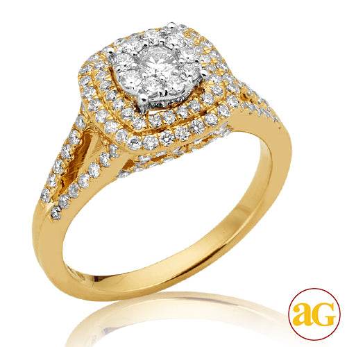 14KY 1.05CTW FLEUR DIAMOND BRIDAL RING WITH DOUBLE - Norma's Jewelry