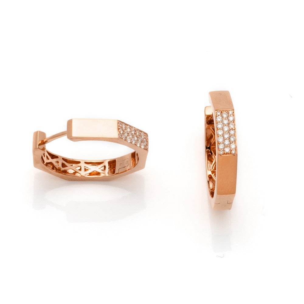 14KR 0.30CTW DIAMOND OCTAGON HOOP EARRINGS - Norma's Jewelry