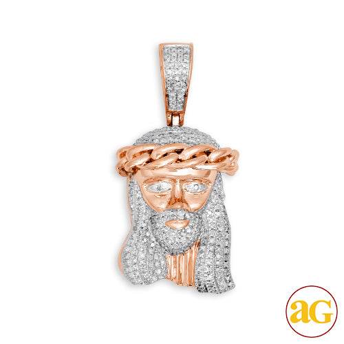 10KR 0.40CTW DIAMOND MIAMI CUBAN JESUS PENDANT - Norma's Jewelry