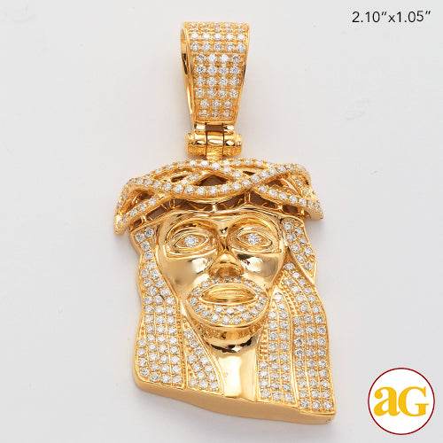 14KY 2.65CTW DIAMOND JESUS PENDANT - Norma's Jewelry