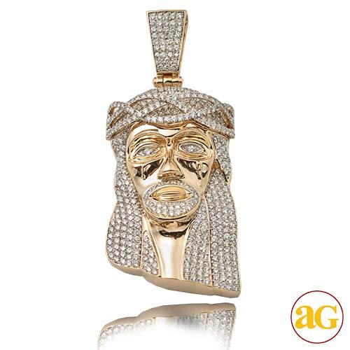 14KY 9.50CTW DIAMOND JESUS PENDANT - Norma's Jewelry