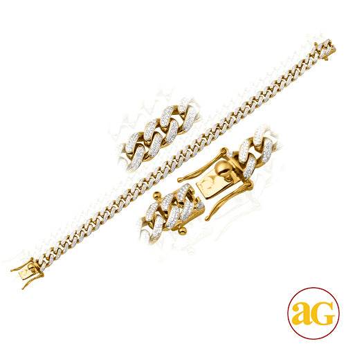 14KY 3.50CTW DIAMOND MIAMI CUBAN LINK BRACELET - 8 - Norma's Jewelry