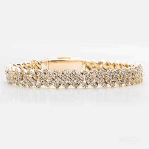 10KY 6.30CTW DIAMOND SQUARE LINK MIAMI CUBAN - Norma's Jewelry