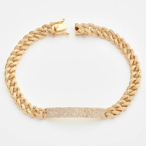 14KY 2.15CTW DIAMOND MIAMI CUBAN BRACELET WITH DIA - Norma's Jewelry