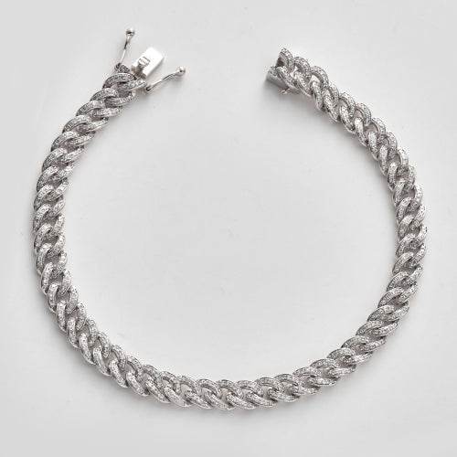 14KW 1.80CTW DIAMOND MIAMI CUBAN BRACELET - Norma's Jewelry