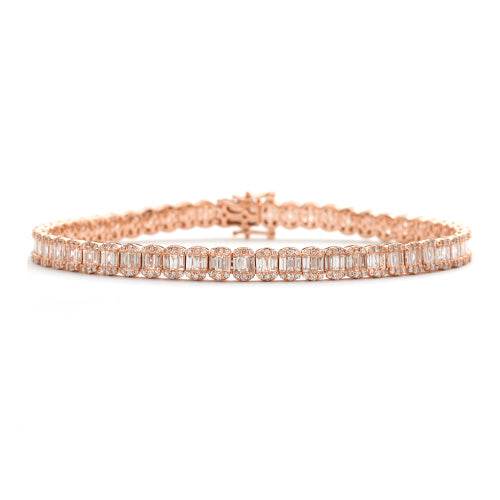 14KR 10.00CTW BAGUETTE DIAMOND BRACELET - Norma's Jewelry