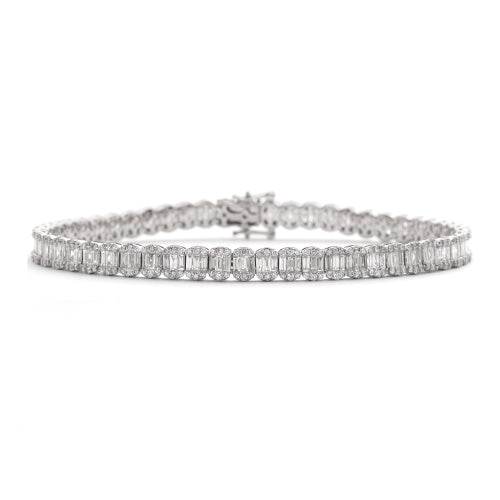 14KW 10.00CTW BAGUETTE DIAMOND BRACELET - Norma's Jewelry