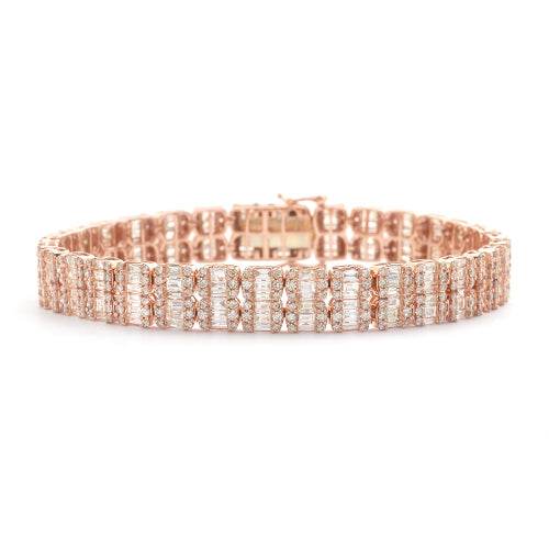 14KR 15.00CTW BAGUETTE DIAMOND CLUSTER 2-ROW - Norma's Jewelry