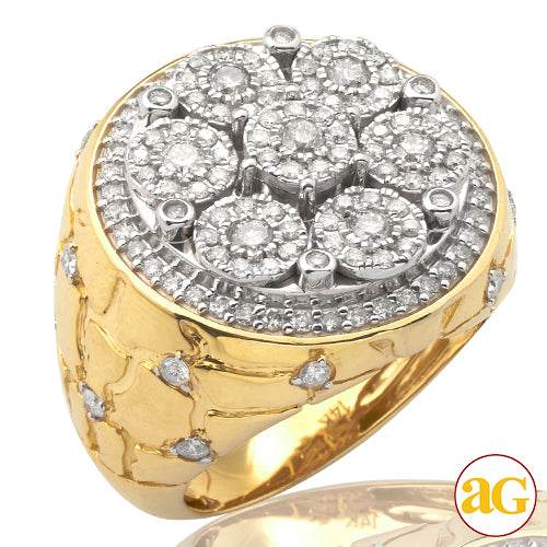 14KY 2.00CTW MENS NUGGET DIAMOND RING - Norma's Jewelry