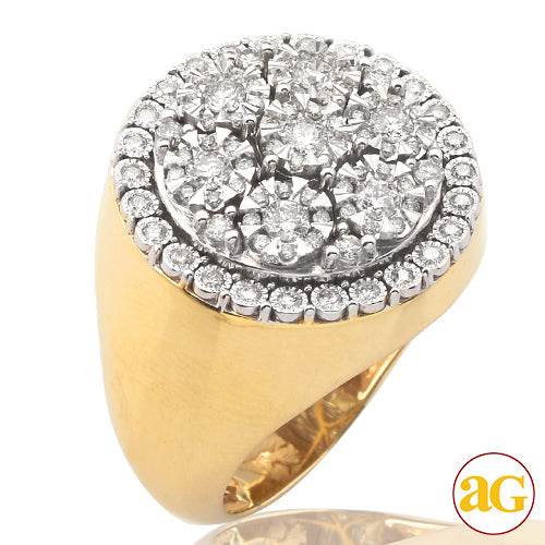14KY 1.05CTW ILLUSION SET MENS ROUND DOME RING - Norma's Jewelry