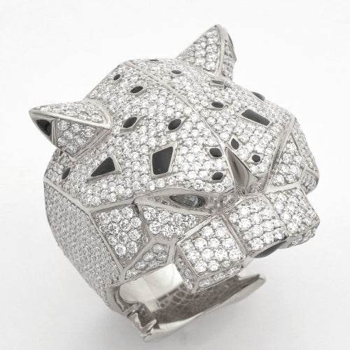 14KW 5.00CTW DIAMOND MENS PANTHER RING - Norma's Jewelry