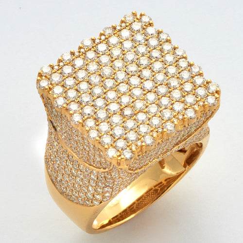 14KY 6.50CTW DIAMOND SQUARE FLAT TOP MENS RING - Norma's Jewelry
