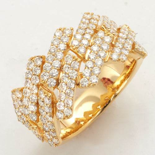 14KY 2.45CTW DIAMOND SQUARE CUBAN MENS RING - Norma's Jewelry