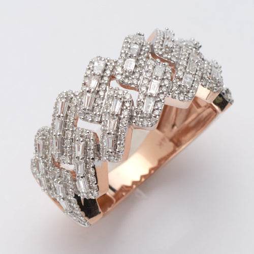 14KR 1.50CTW BAGUETTE DIAMOND 3D MENS CUBAN RING - Norma's Jewelry
