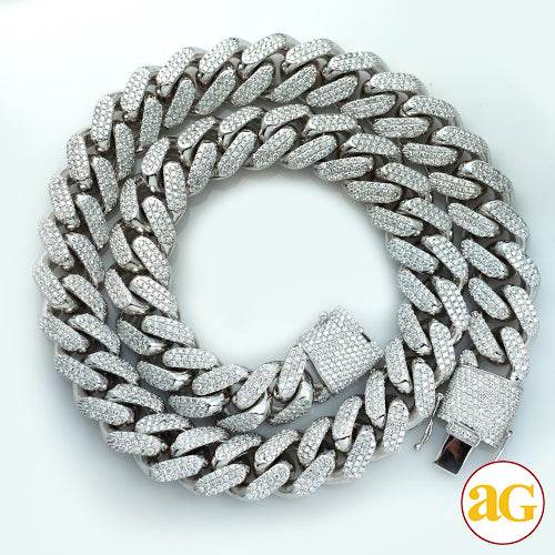 10KW 34.56CTW DIAMOND MIAMI CUBAN NECKLACE - Norma's Jewelry