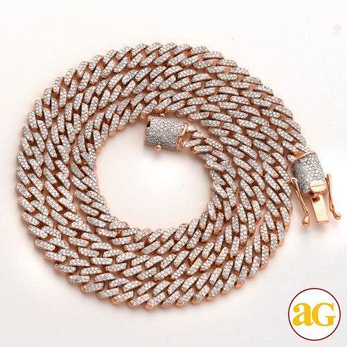 10KR 5.30CTW DIAMOND SQUARE LINK MIAMI CUBAN CHAIN - Norma's Jewelry