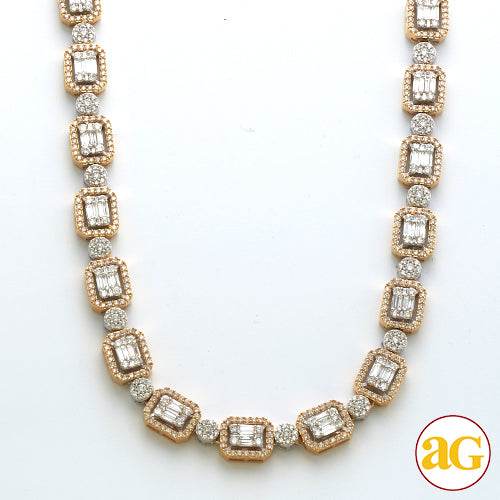 14KY+W 18.85CTW BAGUETTE DIAMOND EMERALD CLUSTER - Norma's Jewelry