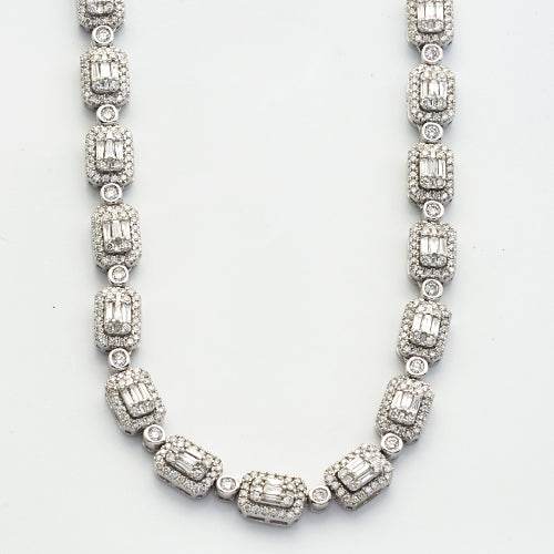 10KW 10.15 CTW BAGUETTE NECKLACE 22"
