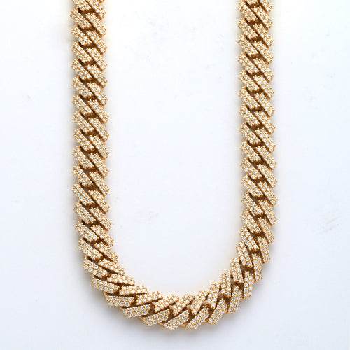 10KY 18.00CTW DIAMOND SQUARE CUBAN NECKLACE - Norma's Jewelry