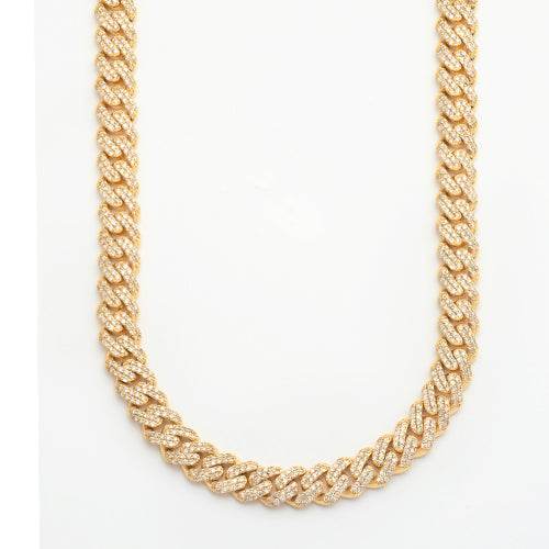 10KY 11.80CTW DIAMOND MIAMI CUBAN CHAIN 19"