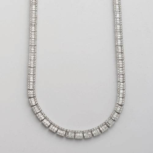 14KW 18.92CTW BAGUETTE DIAMOND NECKLACE - 2 SINGLE - Norma's Jewelry