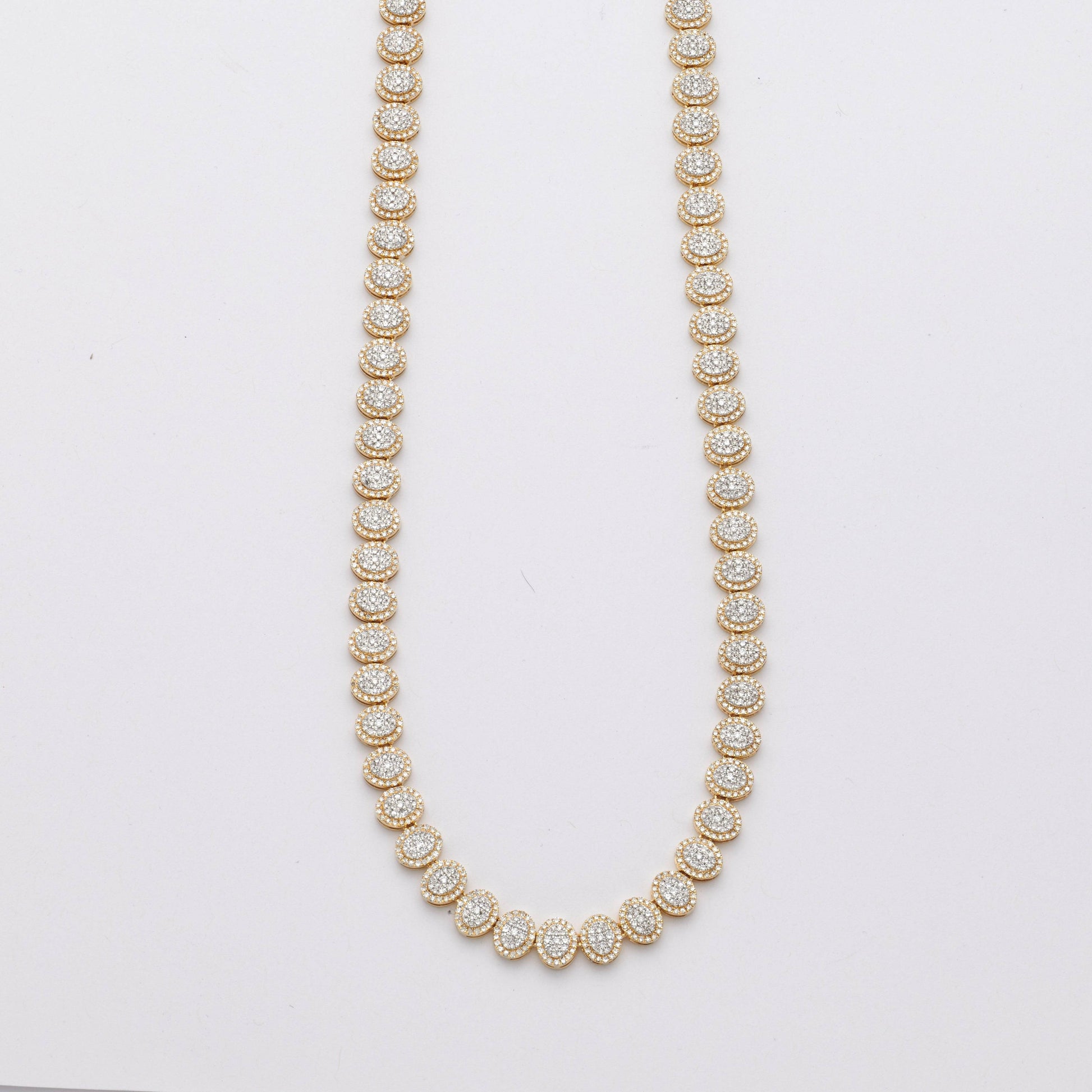 14KY 11.0CTW DIAMOND OVAL CLUSTER NECKLACE - Norma's Jewelry