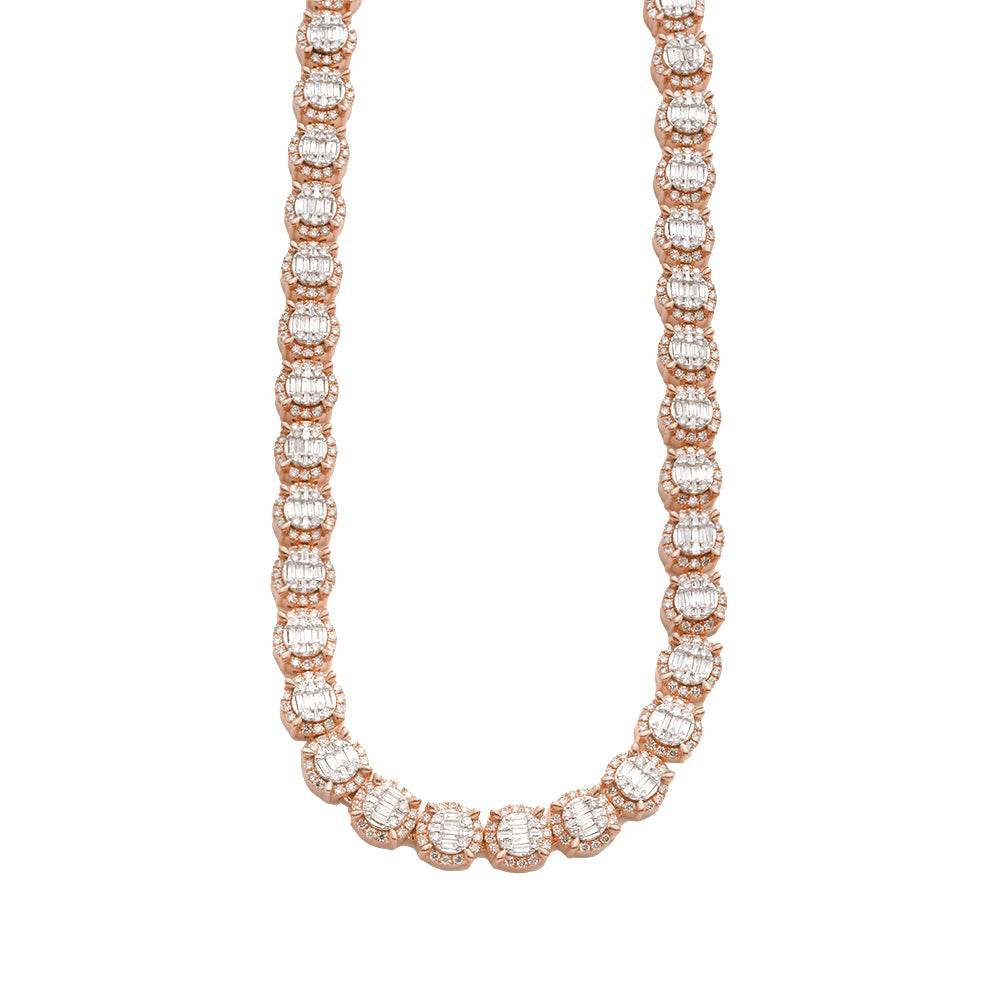 10KR+W 14.50CTW BAGUETTE DIAMOND CLUSTER NECKLACE - Norma's Jewelry