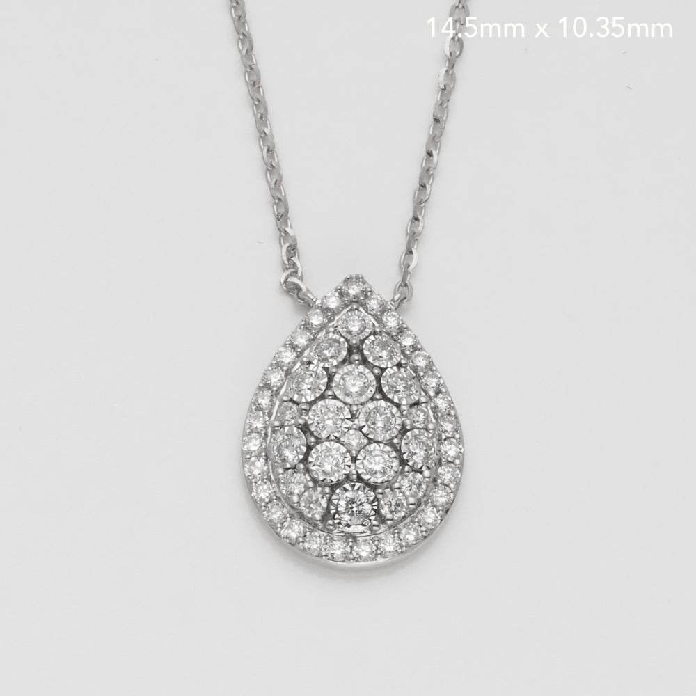 14KW 0.45CTW DIAMOND NECKLACE - TEAR DROP - Norma's Jewelry