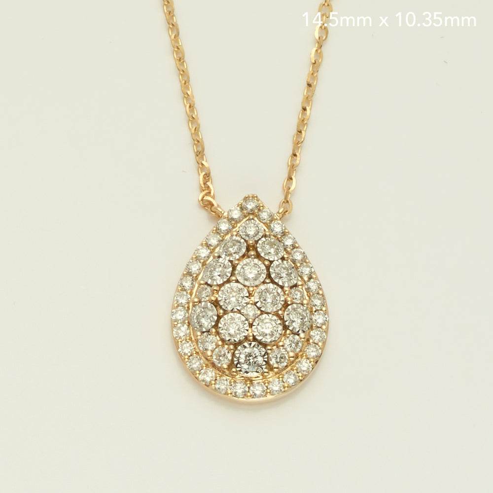 14KY 0.45CTW DIAMOND NECKLACE - TEAR DROP - Norma's Jewelry