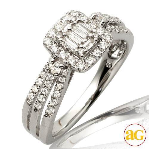 14KW 0.60CTW BAGUETTE DIAMOND SWUARE HEAD RING W/H - Norma's Jewelry