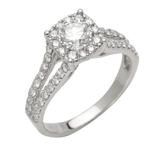 14KW 1.25CTW DIAMOND BRIDAL RING - SINGLE HALO - - Norma's Jewelry