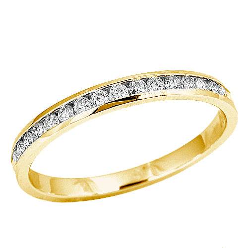 14KY 0.30CTW 16-STONE CHANNEL MACHINE SET BAND - Norma's Jewelry