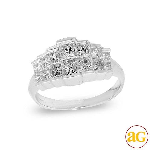 14KW 1.75CTW DIAMOND PYRAMID RING - Norma's Jewelry